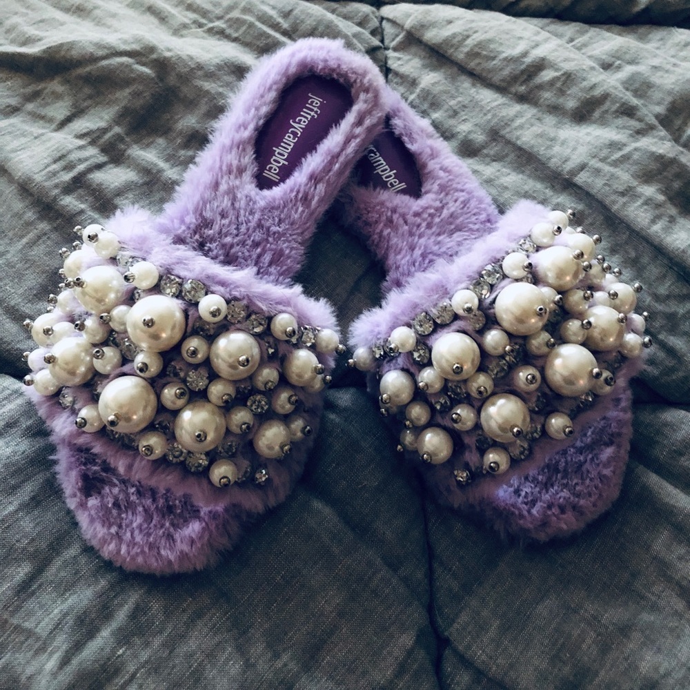 Jeffrey Campbell Pearl Embellished Slides